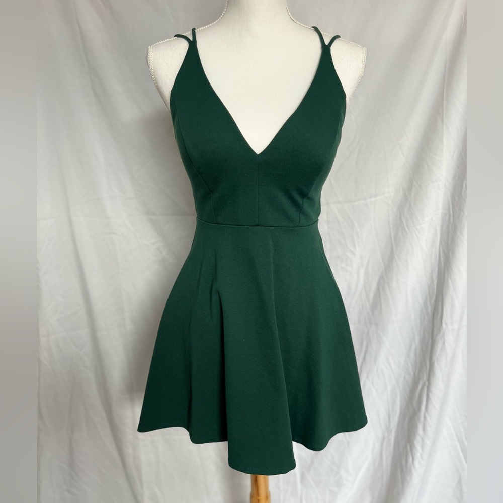 Lulu’s Forest Green Skater Dress (S)